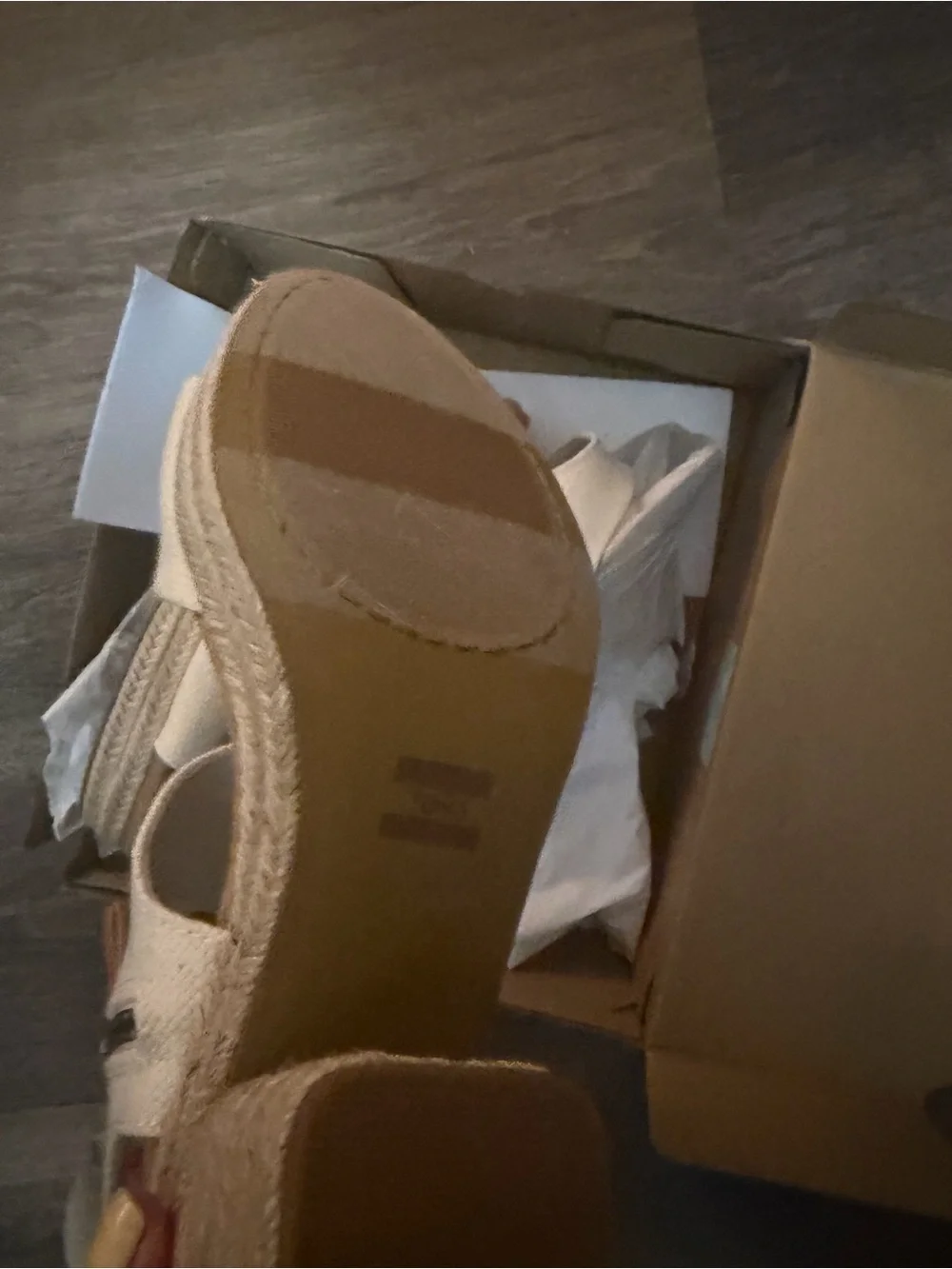 Toms Cream Espadrille Wedge Sandals with Side Zip - Picture 5 of 9